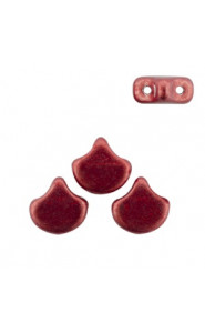 Ginko Leaf Beads 7.5x7.5mm ColorTrends sueded gold samba red 